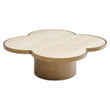 Richmond Interiors Clover Travertine & Gold Coffee Table