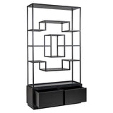 Richmond Interiors Bonvoy Black Oak Wood Display Unit