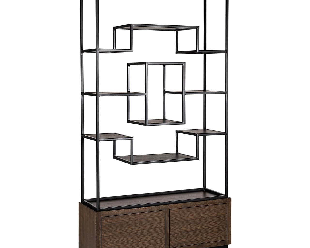 Richmond Interiors Bonvoy Walnut Brown Oak Wood Display Unit