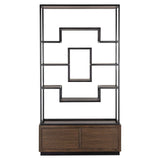Richmond Interiors Bonvoy Walnut Brown Oak Wood Display Unit