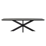 Richmond Interiors Bonvoy Black Oak Wood Dining Table | 8 Seater