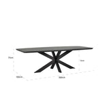 Richmond Interiors Bonvoy Black Oak Wood Dining Table | 8 Seater