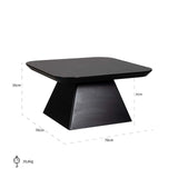 Richmond Interiors Bonvoy Black Oak Wood Square Coffee Table