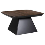 Richmond Interiors Bonvoy Black & Walnut Brown Oak Wood Square Coffee Table
