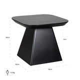 Richmond Interiors Bonvoy Black Oak Wood Square Side Table