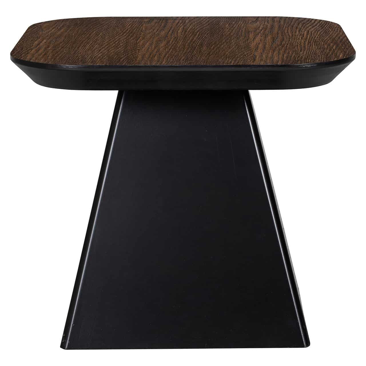 Richmond Interiors Bonvoy Black & Walnut Brown Oak Wood Square Side Table
