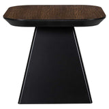 Richmond Interiors Bonvoy Black & Walnut Brown Oak Wood Square Side Table