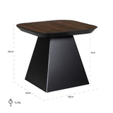 Richmond Interiors Bonvoy Black & Walnut Brown Oak Wood Square Side Table