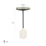 Richmond Interiors Aurora White Marble Side Table with Glass Top