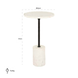 Richmond Interiors Misty Cream Marble Round Side Table