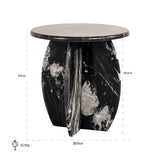 Richmond Interiors Bancroft Black Marble Side Table