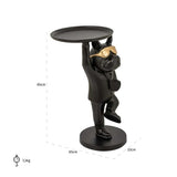 Richmond Interiors Black & Gold French Bulldog Butler Side Table