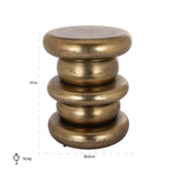 Richmond Interiors Ela Gold Stacked Round Side Table