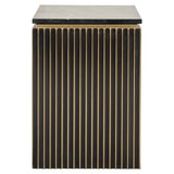 Richmond Interiors Les Arcs Brushed Gold & Black Marble Bedside Table