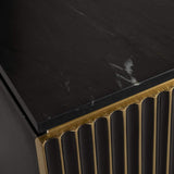Richmond Interiors Les Arcs Brushed Gold & Black Marble Bedside Table