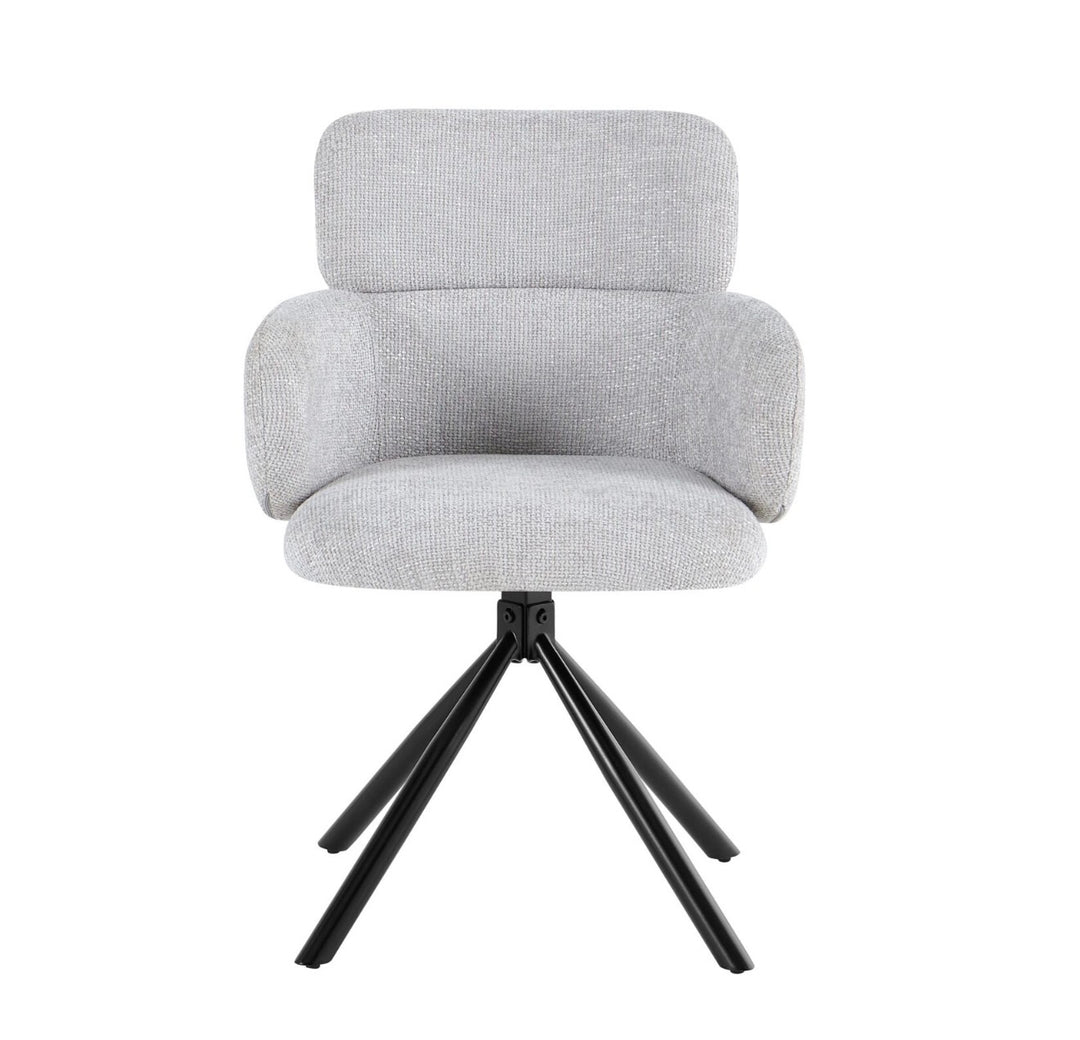 Monaco Pandora Beige Ceramic Marble Extendable Dining Table 160-240cm with Tuscany Grey Velvet 360° Swivel Chairs