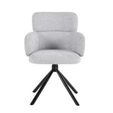 Monaco Pandora Beige Ceramic Marble Extendable Dining Table 160-240cm with Tuscany Grey Velvet 360° Swivel Chairs