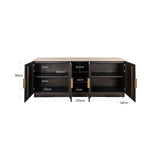Richmond Interiors Claremont Brown 4 Door Sideboard 2 Shelves