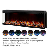 Maison 72 Inch 2025 Panoramic Smart Alexa Media Wall Fire 3 Sided Glass LED WiFi Electric UHD Fireplace