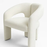 Oscar White Fabric Boucle Dining Chair