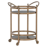 Richmond Interiors Hendricks Brass Brushed Gold Drinks Trolley