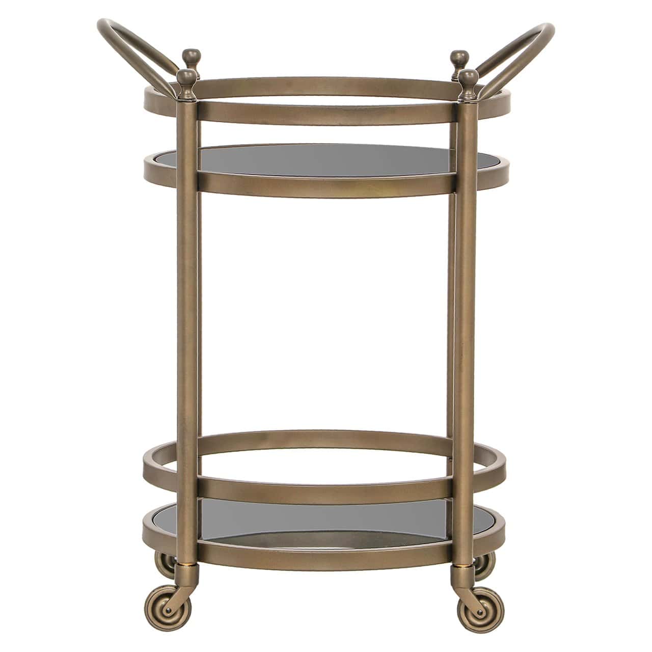 Richmond Interiors Hendricks Brass Brushed Gold Drinks Trolley