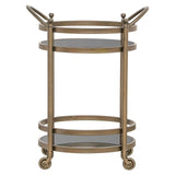 Richmond Interiors Hendricks Brass Brushed Gold Drinks Trolley