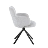 Manhattan 160-240cm Grey Ceramic Stone Extending Marble Dining Table With Tuscany Swivel 360 Velvet Chairs