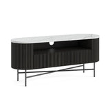 Lucerne Small 120cm Media Stand TV Unit Black Ribbed Fluted