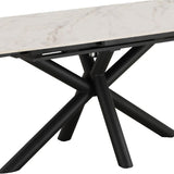 Regent 160-240cm White/Gold Swivel Ceramic Marble Extending Dining Table