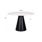 Richmond Interiors Degas White Marble Round Dining Table