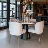 Richmond Interiors Degas White Marble Round Dining Table