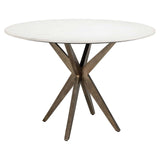 Richmond Interiors Maisy White Marble & Gold Round Dining Table