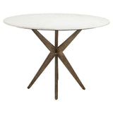 Richmond Interiors Maisy White Marble & Gold Round Dining Table