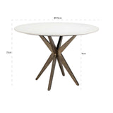 Richmond Interiors Maisy White Marble & Gold Round Dining Table