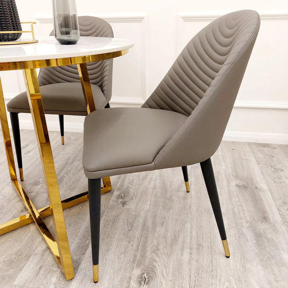 Alba PU Leather Dining Chair 3 Colours-Esme Furnishings