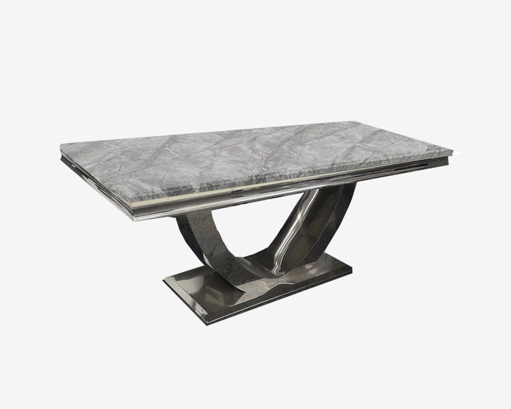 Arial 130CM Marble & Chrome Coffee Table - 4 Colours-Esme Furnishings