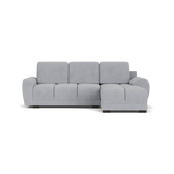 Zara Grey Plush Velvet Universal Corner Sofabed with Storage