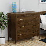DI Designs Abberley Brown Oak Wood & Gold Chest of Drawers