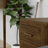 DI Designs Abberley Brown Oak Wood & Gold Chest of Drawers