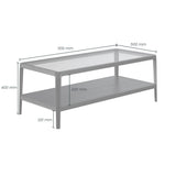 DI Designs Abberley Black Oak Wood & Glass Rectangle Coffee Table