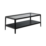 DI Designs Abberley Black Oak Wood & Glass Rectangle Coffee Table
