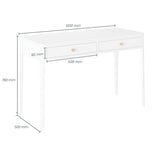 DI Designs Abberley White  & Gold 2 Drawer Desk