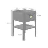 DI Designs Abberley Black & Gold Bedside Table | 1 Drawer