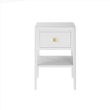 DI Designs Abberley White & Gold Bedside Table | 1 Drawer