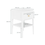 DI Designs Abberley White & Gold Bedside Table | 1 Drawer