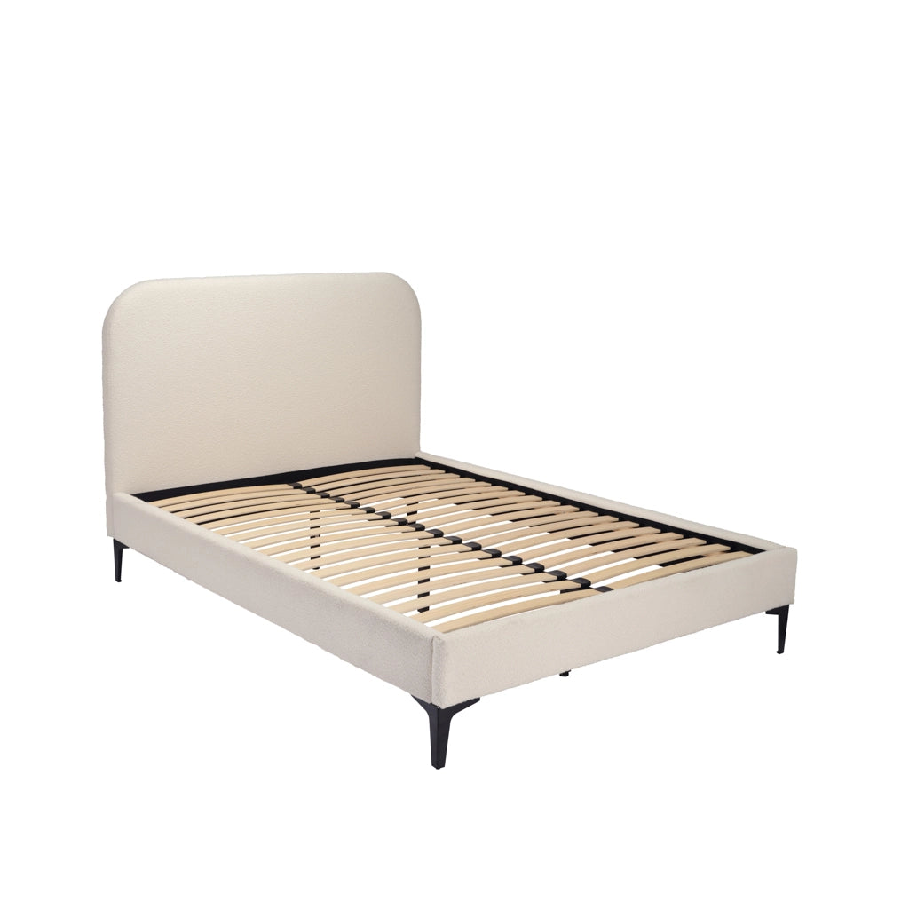 LPD Home Albany Ivory Boucle Fabric King Size Bed Frame