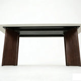 Almira 180cm Walnut & Travertine Ceramic Marble Dining Table