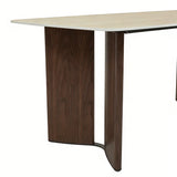 Almira 180cm Walnut & Travertine Ceramic Marble Dining Table