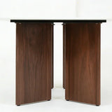 Almira 180cm Walnut & Travertine Ceramic Marble Dining Table